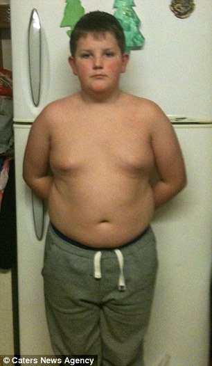 Owen Clarke, 12, weighed 10st 8lbs (67kg) and was embarrassed as he was so unfit he looked 