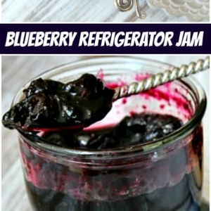 pinterest collage image for blueberry refrigerator jam